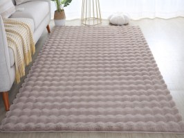 Interesanta 3D dizaina pūkains paklājs Ambin 5110 beige