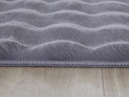 Interesanta 3D dizaina pūkains paklājs Ambin 5110 pelēks