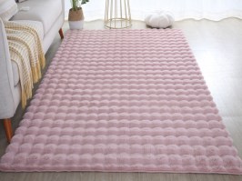 Interesanta 3D dizaina pūkains paklājs Ambin 5110 rose
