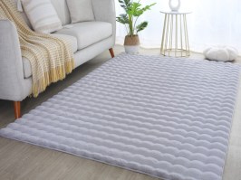 Interesanta 3D dizaina pūkains paklājs Ambin 5110 sudrabs