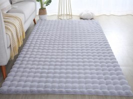 Interesanta 3D dizaina pūkains paklājs Ambin 5110 sudrabs
