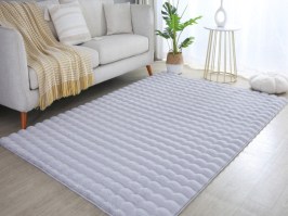 Interesanta 3D dizaina pūkains paklājs Ambin 5110 sudrabs