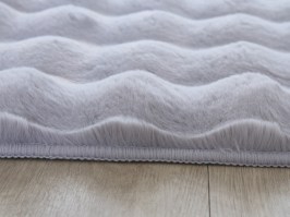 Interesanta 3D dizaina pūkains paklājs Ambin 5110 sudrabs